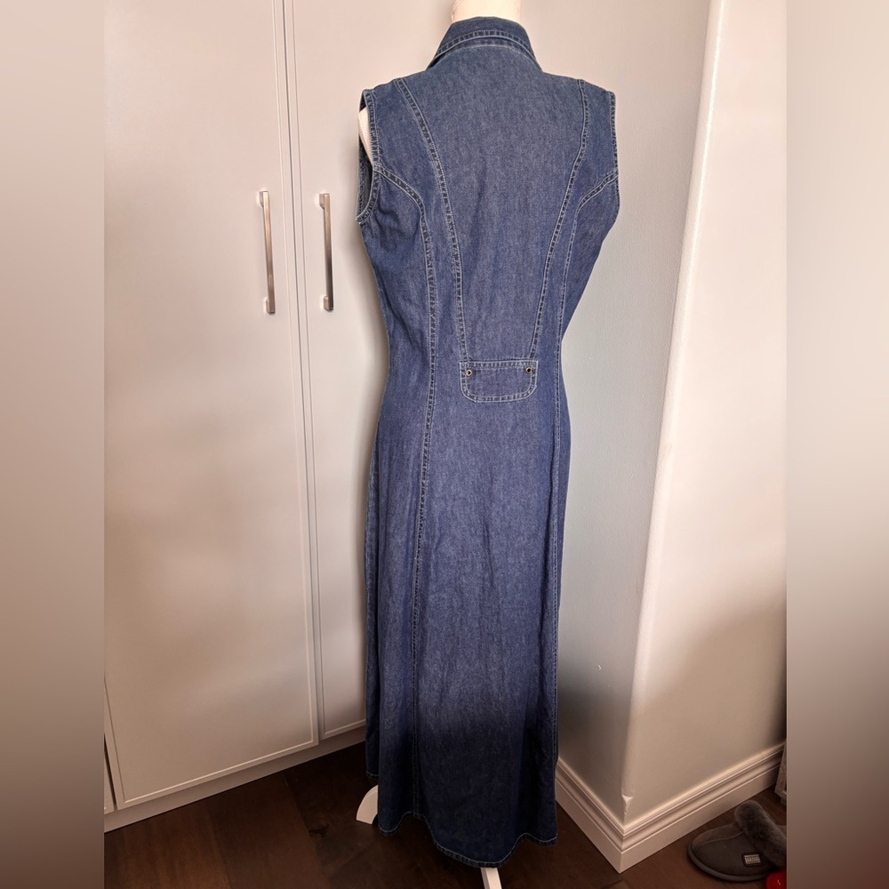 Vintage Embroidered Denim Farmer’s Market Maxi Dress - Picture 8 of 8